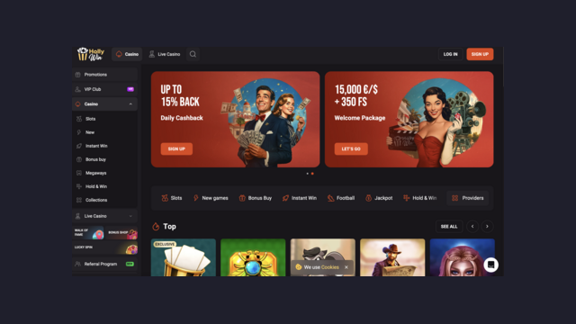 Screenshot del casino Hollywin