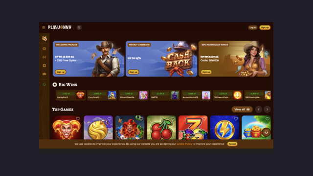 Screenshot del casino Playjonny