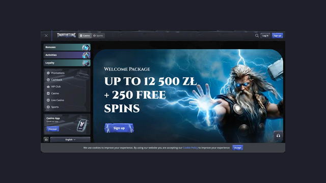 Screenshot del casino Thor Fortune